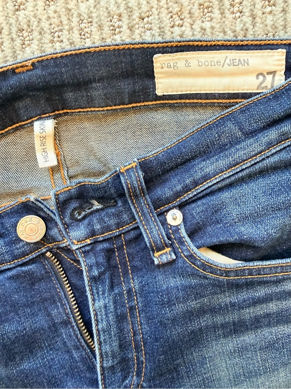 rag & bone Women's 27 Dark Indigo Skinny Jeans